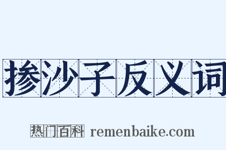 掺沙子反义词是什么意思的图片